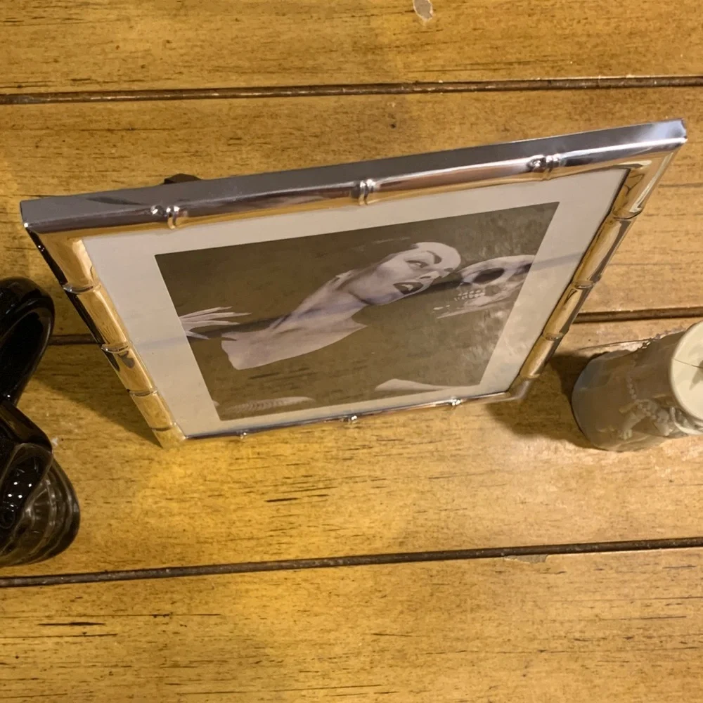 Vampira Silver Photo Frame w Black Skull Mug & cream Candle Halloween decor - Picture 7 of 16